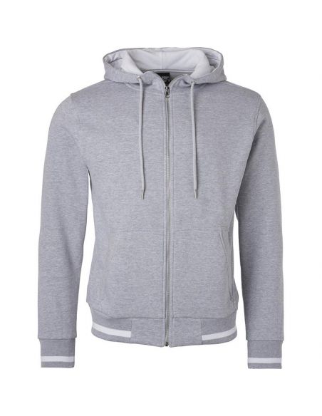 James & Nicholson Men's Premium Cotton Hooded Sweatshirt with Zip Lining