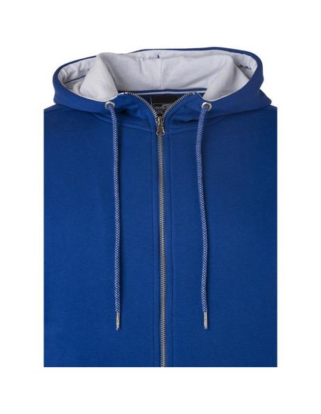 James & Nicholson Men's Premium Cotton Hooded Sweatshirt with Zip Lining