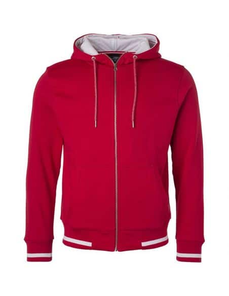 James & Nicholson Men's Premium Cotton Hooded Sweatshirt with Zip Lining