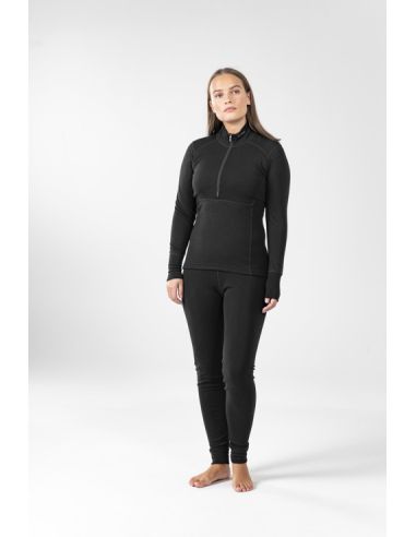 Women's 100% Merino Wool Zip Neck Thermal Jersey