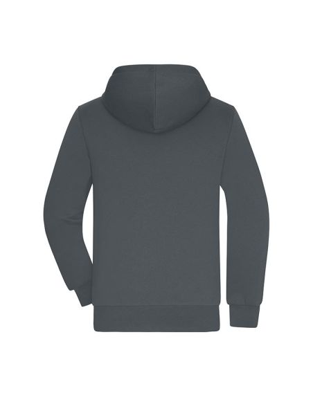 Sweatshirt à capuche hommme Zippé Doublé sherpa gris foncé