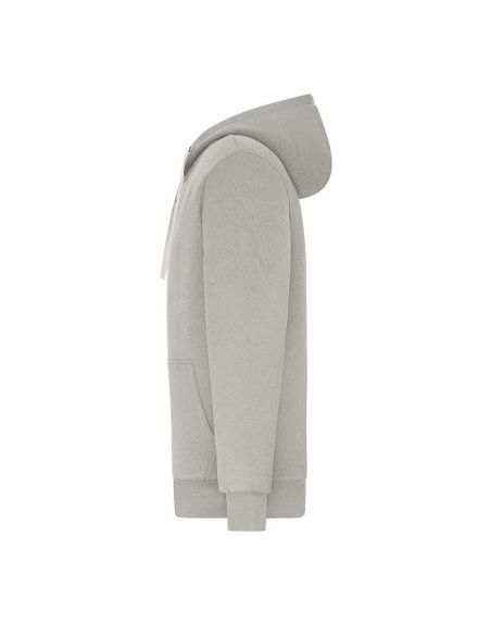 Sweatshirt à capuche hommme Zippé Doublé sherpa gris clair