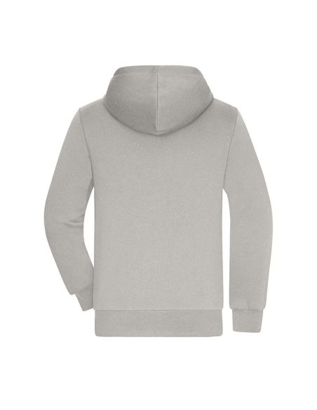 Sweatshirt à capuche hommme Zippé Doublé sherpa gris clair