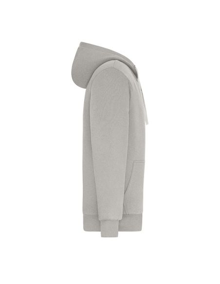 Sweatshirt à capuche hommme Zippé Doublé sherpa gris clair