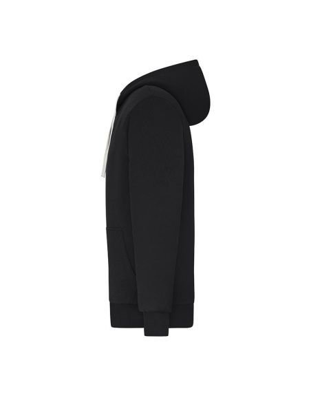 Sweatshirt à capuche hommme Zippé Doublé sherpa noir