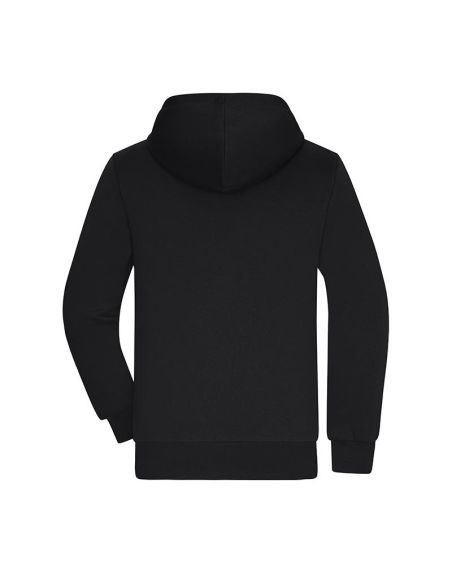 Sweatshirt à capuche hommme Zippé Doublé sherpa noir