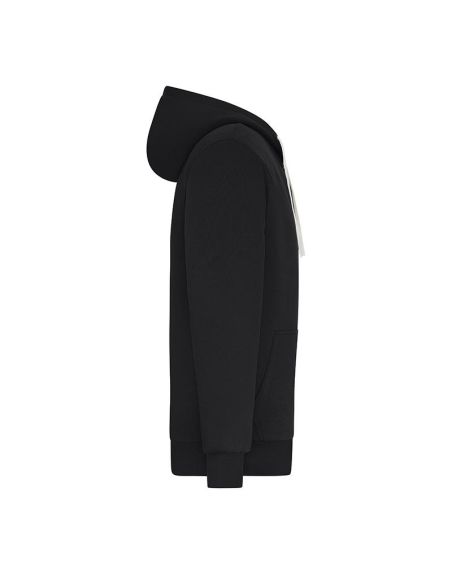 Sweatshirt à capuche hommme Zippé Doublé sherpa noir