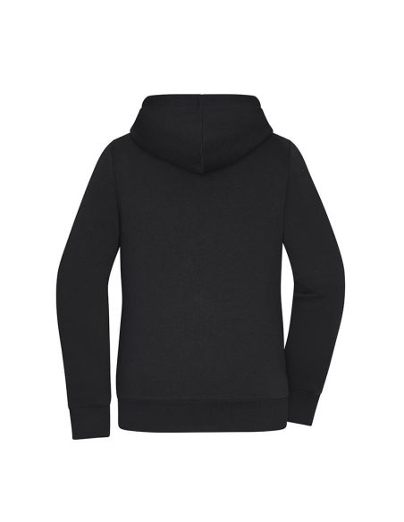 Sweatshirt à capuche femme Zippé Doublé sherpa noir