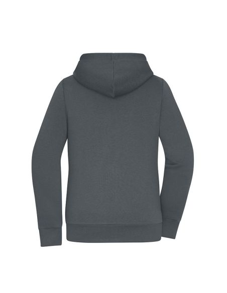 Sweatshirt à capuche femme Zippé Doublé sherpa gris foncé