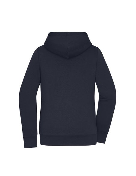 Sweatshirt à capuche femme Zippé Doublé sherpa marine