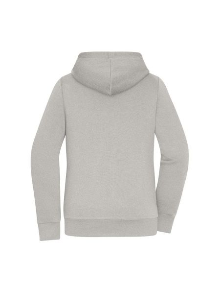 Sweatshirt à capuche femme Zippé Doublé sherpa gris clair