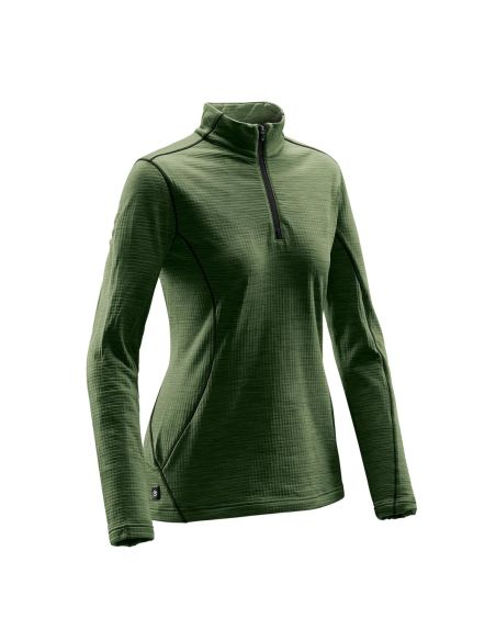 Thermal tee-shirt, zipped collar for Women