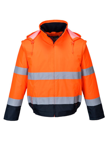 Blouson Hiver Haute Visibilité avec manches amovibles Portwest