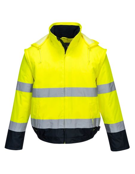 Blouson Hiver Haute Visibilité avec manches amovibles Portwest