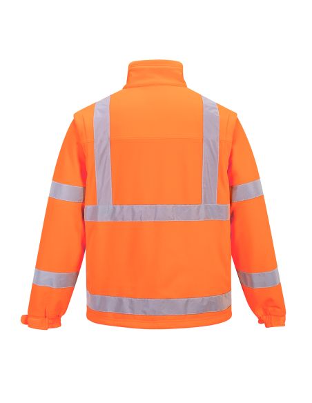 Portwest S428 High Visibility Softshell Jacket with Removable Sleeves, Class 3