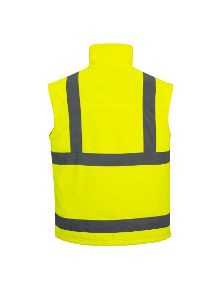 Portwest S428 High Visibility Softshell Jacket with Removable Sleeves, Class 3