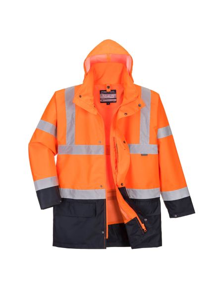 High Visibility Parka EN20471 Winter Lined 7 in 1 S765 Portwest