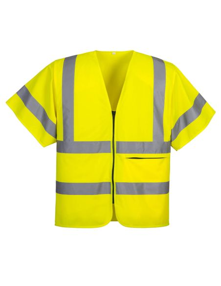 Zippered Short Sleeve High Visibility Vest EN20471 Class 3 C357 Portwest