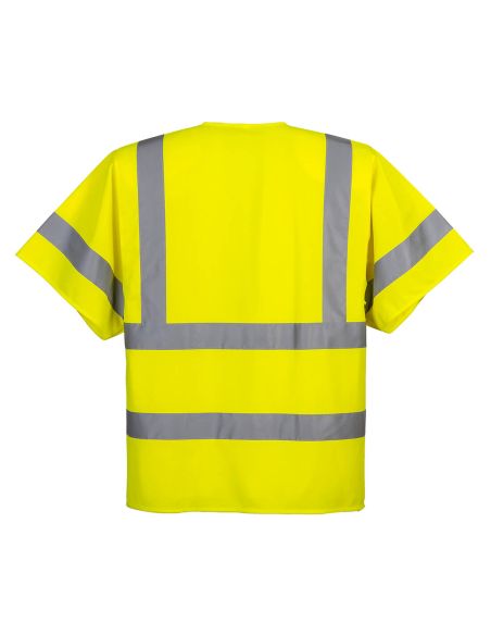 Zippered Short Sleeve High Visibility Vest EN20471 Class 3 C357 Portwest