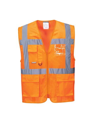 Zippered and Ventilated High Visibility Vest EN ISO 20471 Class 2 C376 Portwest