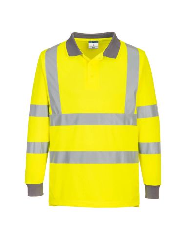 Long Sleeve High Visibility Work Polo EN20471 Portwest Pack of 6