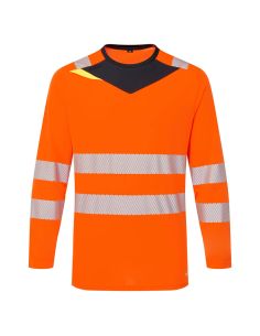 Long Sleeve High Visibility Work T-shirt with Segmented Stripes DX416 Portwest