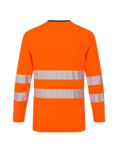 Long Sleeve High Visibility Work T-shirt with Segmented Stripes DX416 Portwest