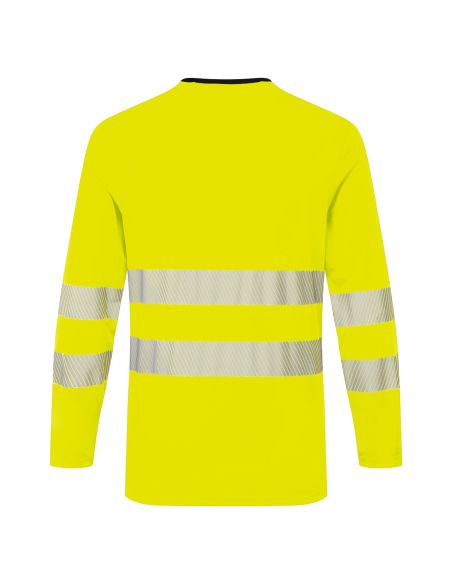 Long Sleeve High Visibility Work T-shirt with Segmented Stripes DX416 Portwest