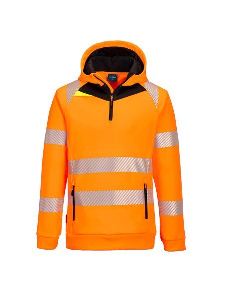 Zippered Hooded High Visibility Sweatshirt EN20471 Class 3 DX482 Portwest