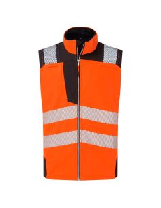 Portwest PW325 High Visibility Softshell Bodywarmer EN20471 with Segmented Stripes