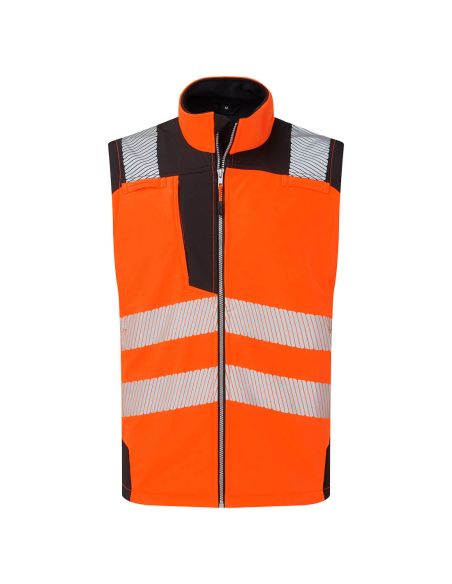 Portwest PW325 High Visibility Softshell Bodywarmer EN20471 with Segmented Stripes