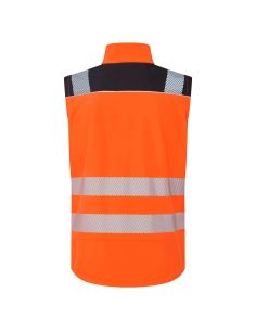 Portwest PW325 High Visibility Softshell Bodywarmer EN20471 with Segmented Stripes