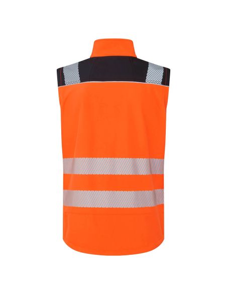 Portwest PW325 High Visibility Softshell Bodywarmer EN20471 with Segmented Stripes