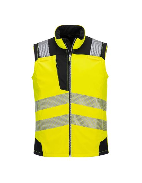 Portwest PW325 High Visibility Softshell Bodywarmer EN20471 with Segmented Stripes