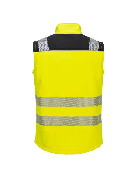 Portwest PW325 High Visibility Softshell Bodywarmer EN20471 with Segmented Stripes