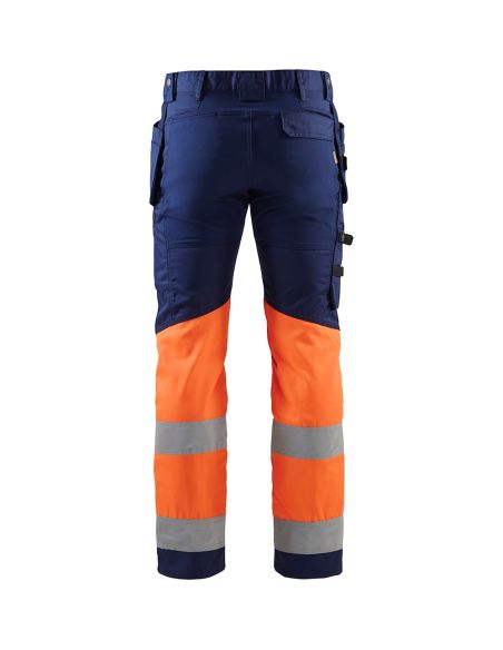 High Visibility Stretch Trousers with Floating Pockets 1558 Blaklader