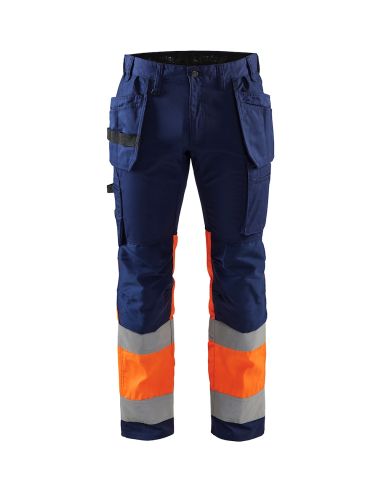 High Visibility Stretch Trousers with Floating Pockets 1558 Blaklader