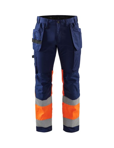 High Visibility Stretch Trousers with Floating Pockets 1558 Blaklader