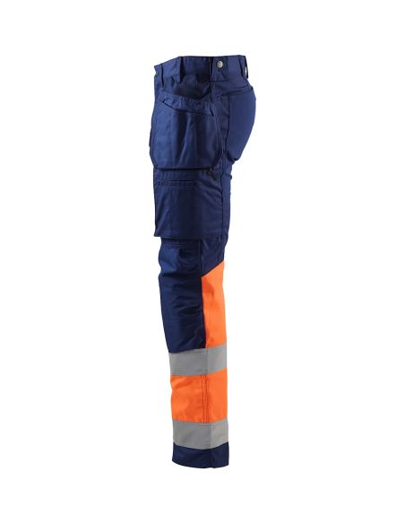 High Visibility Stretch Trousers with Floating Pockets 1558 Blaklader