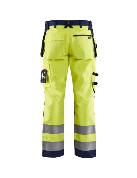 High-Visibility Water-Repellent Trousers with Floating Pockets 1568 Blaklader