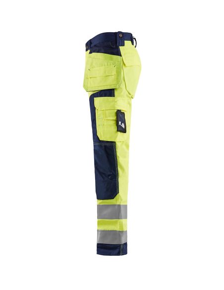 High-Visibility Water-Repellent Trousers with Floating Pockets 1568 Blaklader