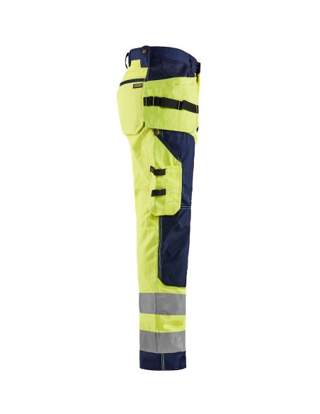 High-Visibility Water-Repellent Trousers with Floating Pockets 1568 Blaklader