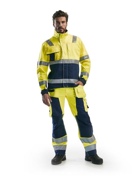 High-Visibility Water-Repellent Trousers with Floating Pockets 1568 Blaklader