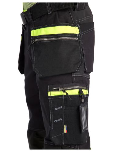 High Visibility Stretch and Cordura Pants with Floating Pockets 1794 Blaklader