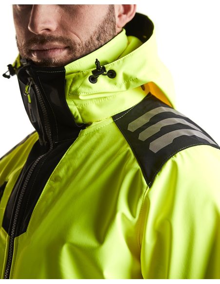 Blaklader 4491 high-visibility softshell jacket 10,000 mm rain resistance