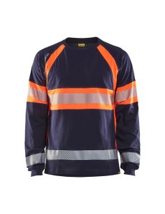 Blaklader 3510 High-Visibility Long-Sleeve T-Shirt, 100% Cotton