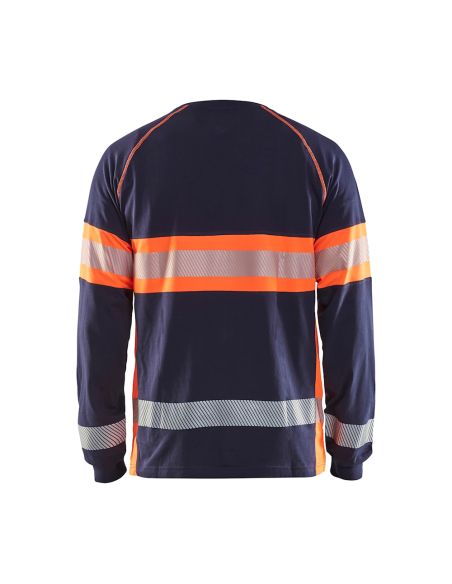 Blaklader 3510 High-Visibility Long-Sleeve T-Shirt, 100% Cotton