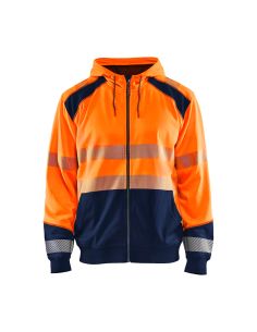 Full zip sweatshirt with Kangaroo pocket New collection High visibility 3546 Blaklader