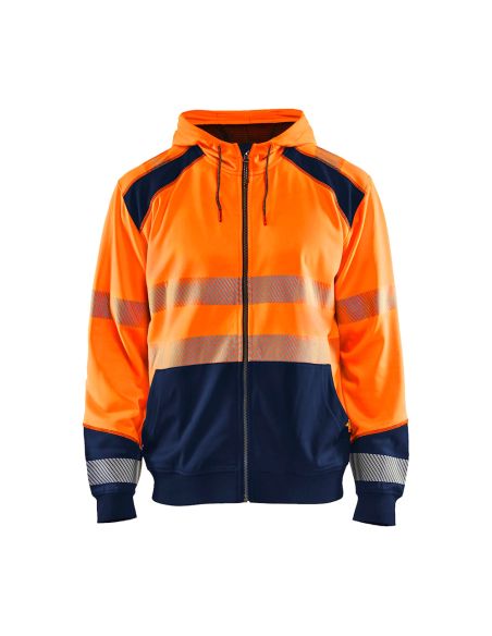 Full zip sweatshirt with Kangaroo pocket New collection High visibility 3546 Blaklader