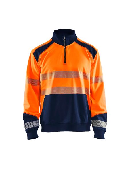 1/4 zip Collar Sweatshirt with Kangaroo Pocket New High-Visibility Collection 3556 Blaklader